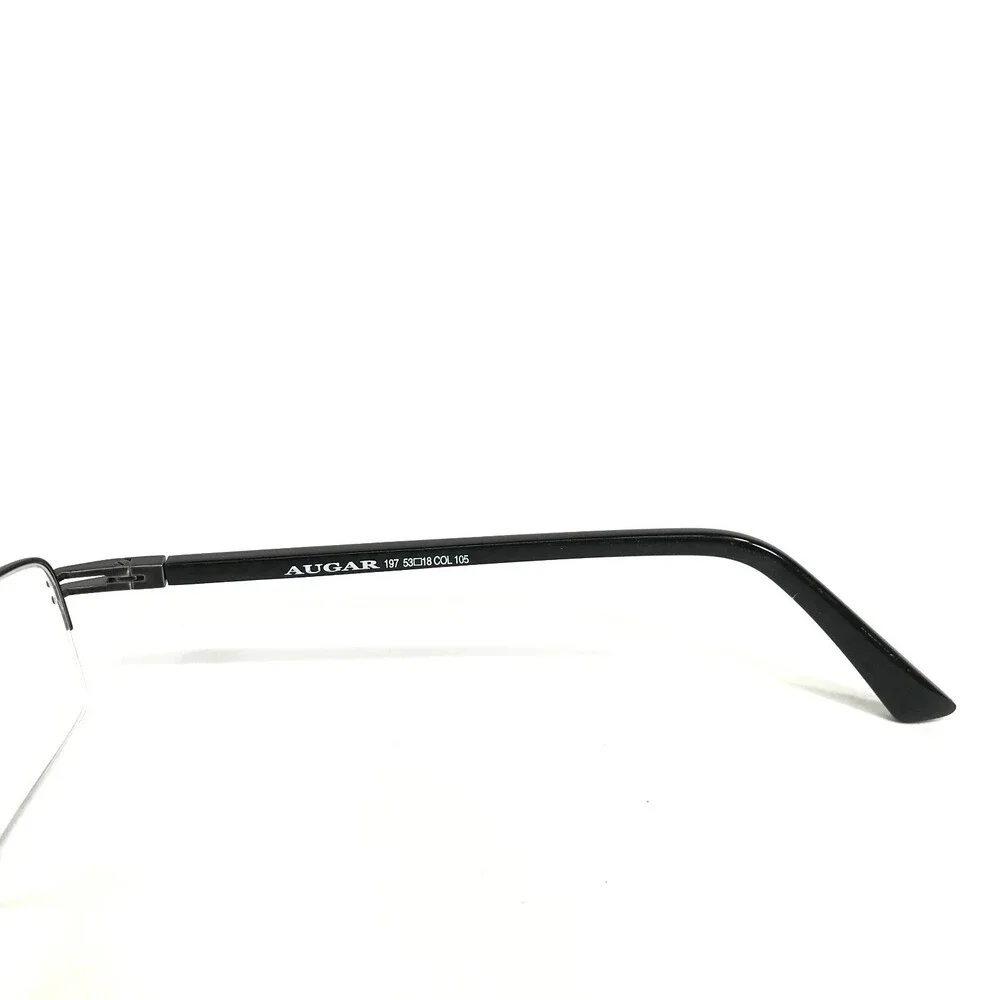 Augar Eyeglasses Frames 197 COL 105 Black Silver 22KT GP Gold Plated 53-18-140